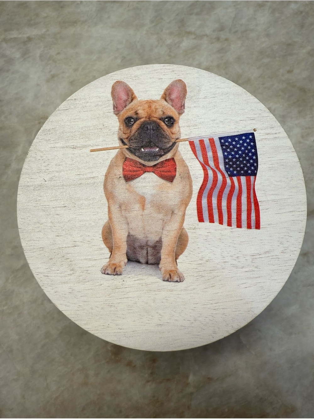 Sand + Paws Fog Patriotic Flag French Bulldog Dog Candle California Beach House